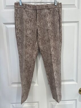 Banana Republic Brown Snake-Print Cropped Pants